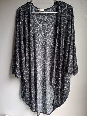 Lime And Chili Black And White Rose Cardigan